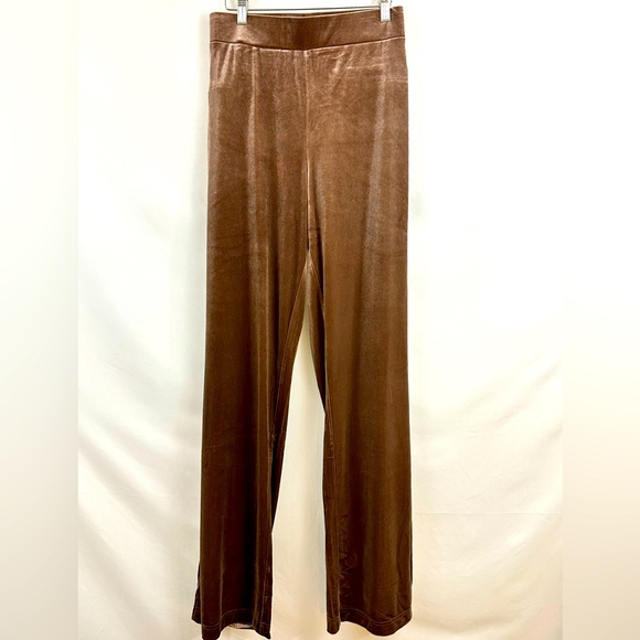 Isaac Mizrahi Live Hickory Brown Crushed Velvet Lounge/Casual Pants XL T… - Picture 2 of 8